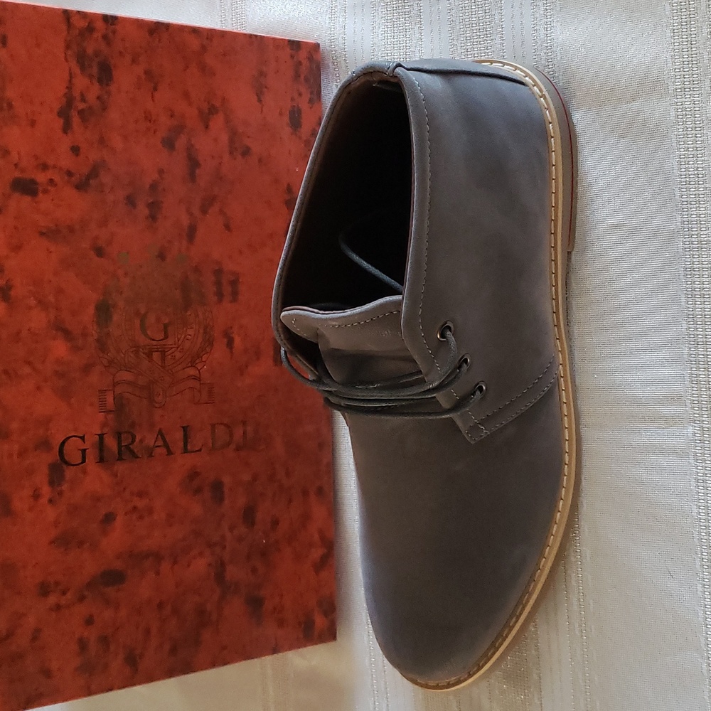 Giraldi NEW 'Danny-4' Chukka Boots Faux Suede NIB Grey Men's 13 - Picture 10 of 16